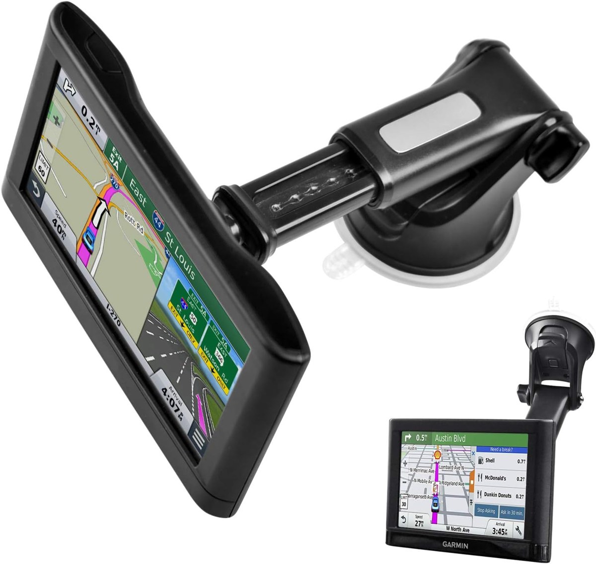 1Zero Garmin GPS Suction Cup Mount with Quick Extension Arm